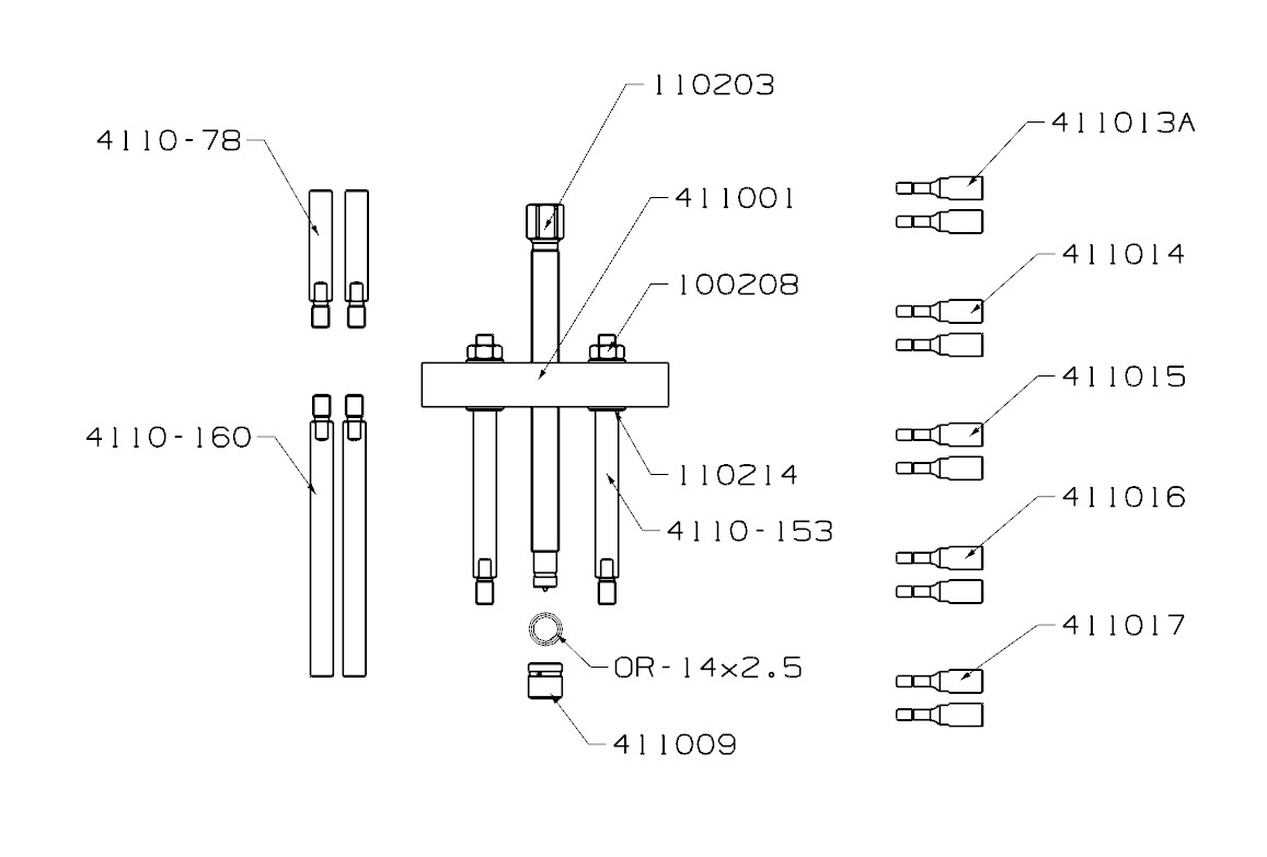 EXTRACTOR DE RODAMIENTOS DE BOLAS FORZA SERIE 4100
